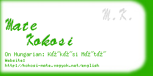 mate kokosi business card